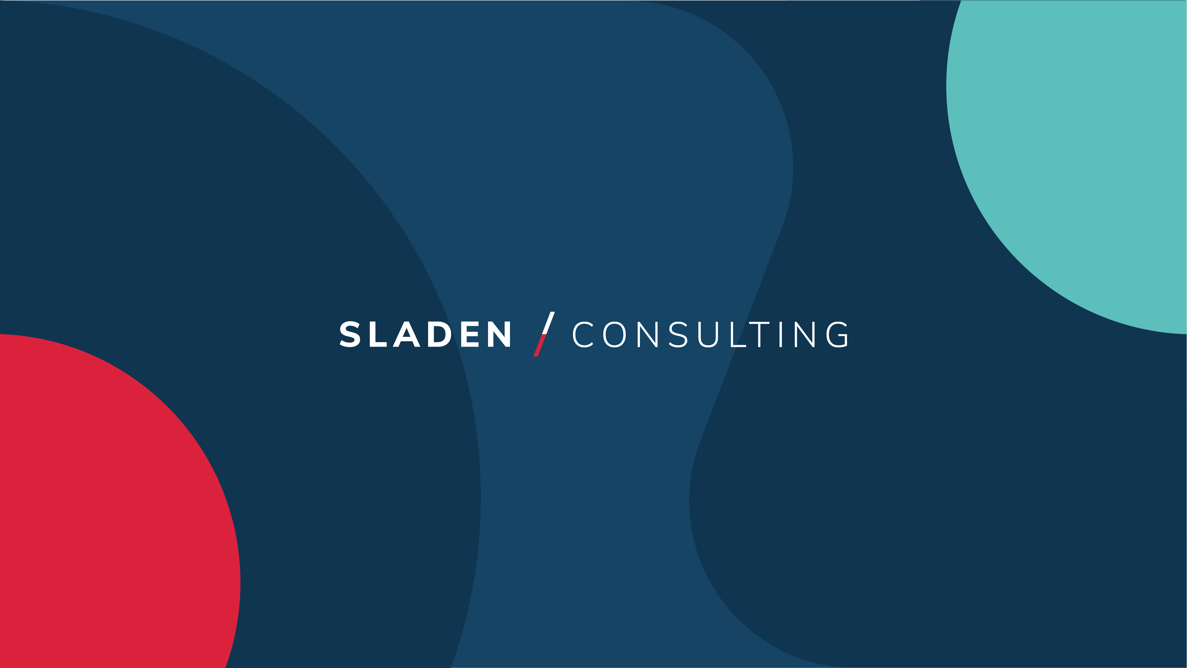 Sladen consulting project banner with wavy shapes in the background