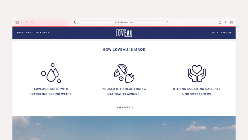 A screenshot of loveau website home page