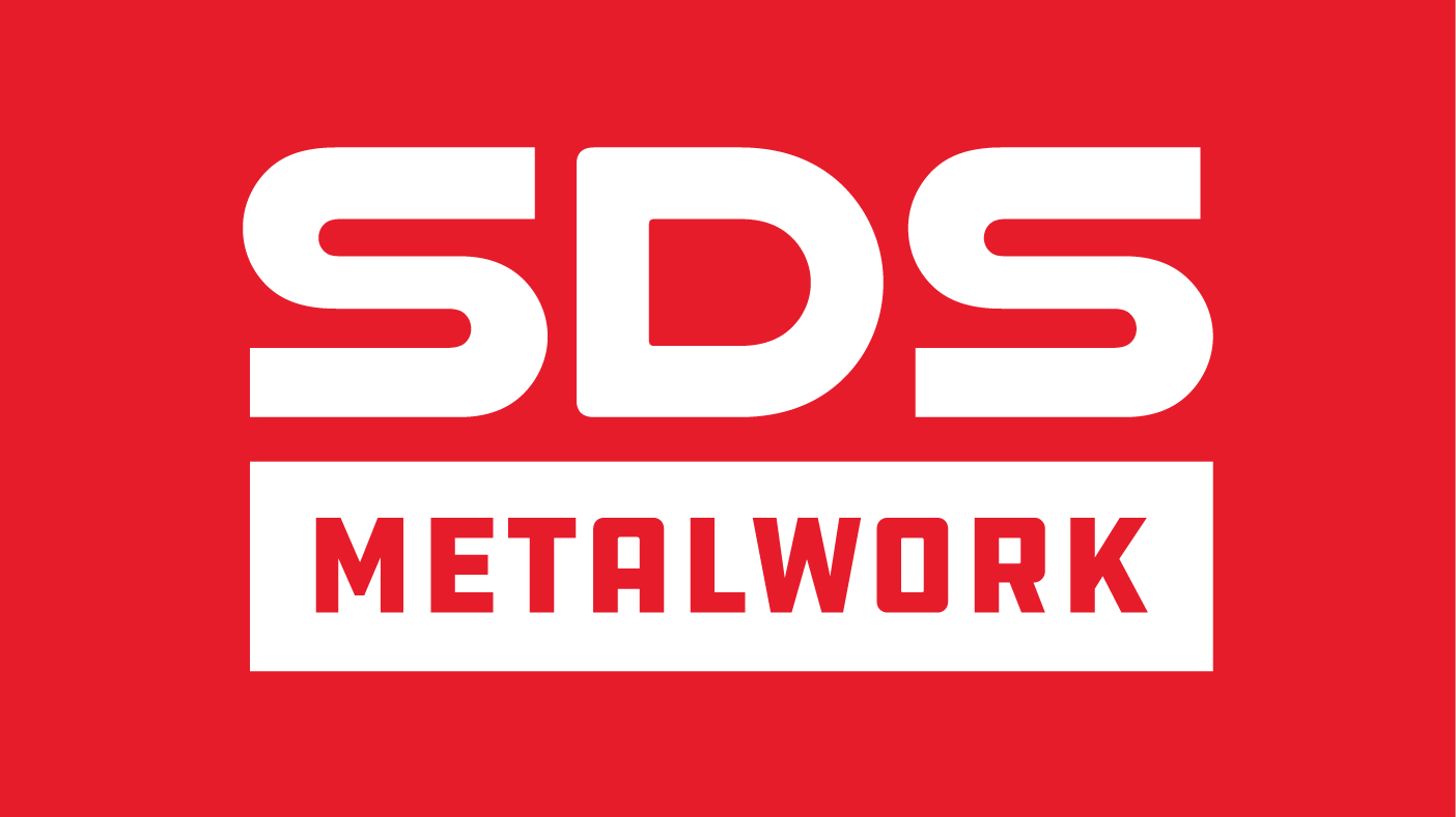 SDS Metalwork logo banner in white on a red background