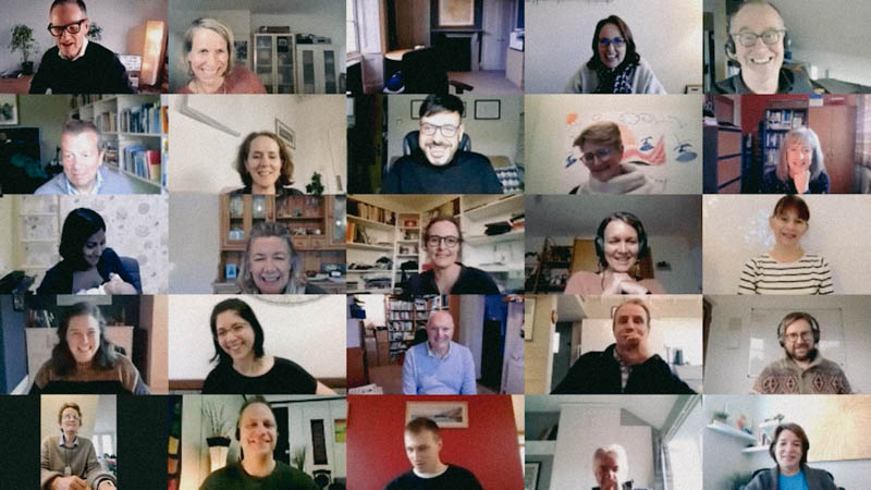 A screenshot of a zoom call with multiple participants