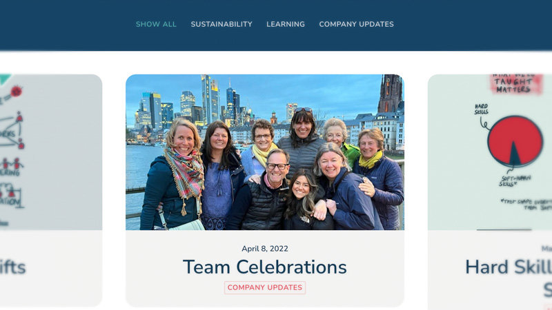 A screenshot of Sladen Consulting team blog
