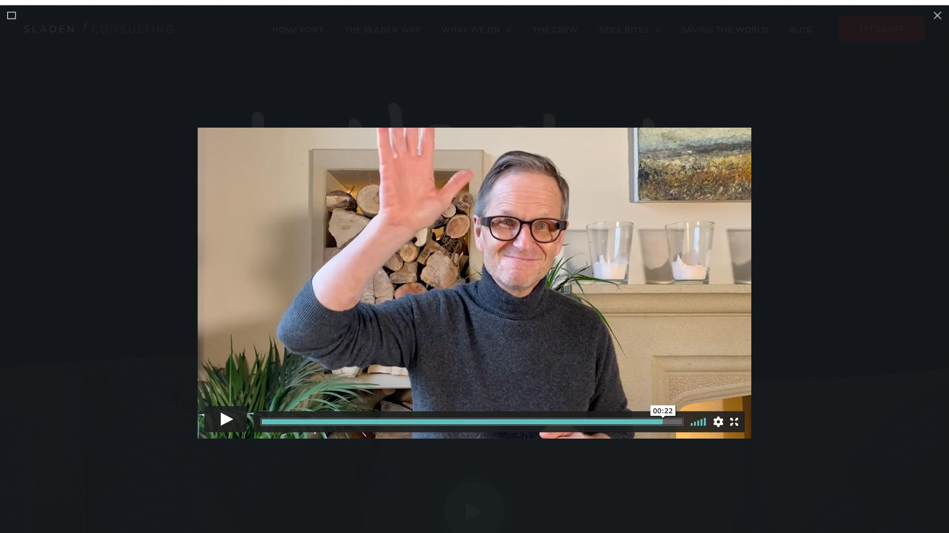 A screenshot of Sladen Consulting website video content