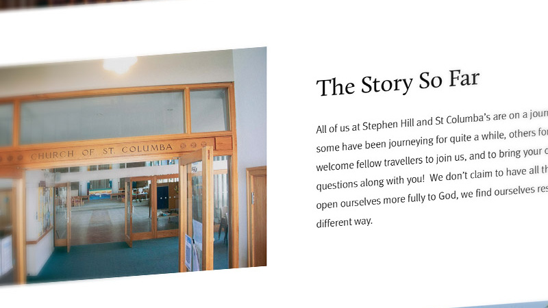 A screenshot of St Columba Crosspool's website about page